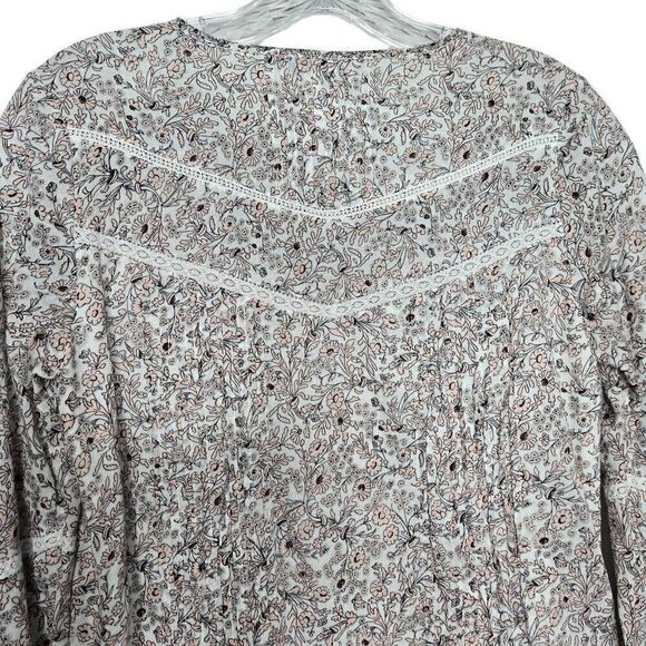 Rebecca Minkoff Floral Pleated Lace Bell Sleeves Mini Dress Size Small - Picture 10 of 12